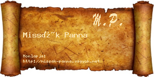 Missák Panna névjegykártya